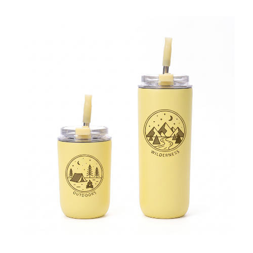 280ml and 480ml stainless steel vacuum insulated travel tumblers with straws and flip lids
